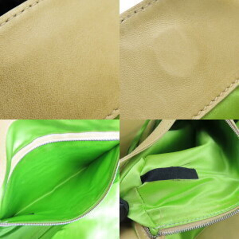 Fendi tote bag roll leather Beige Tan pink green shoulder Floral Flower - Picture 9 of 11